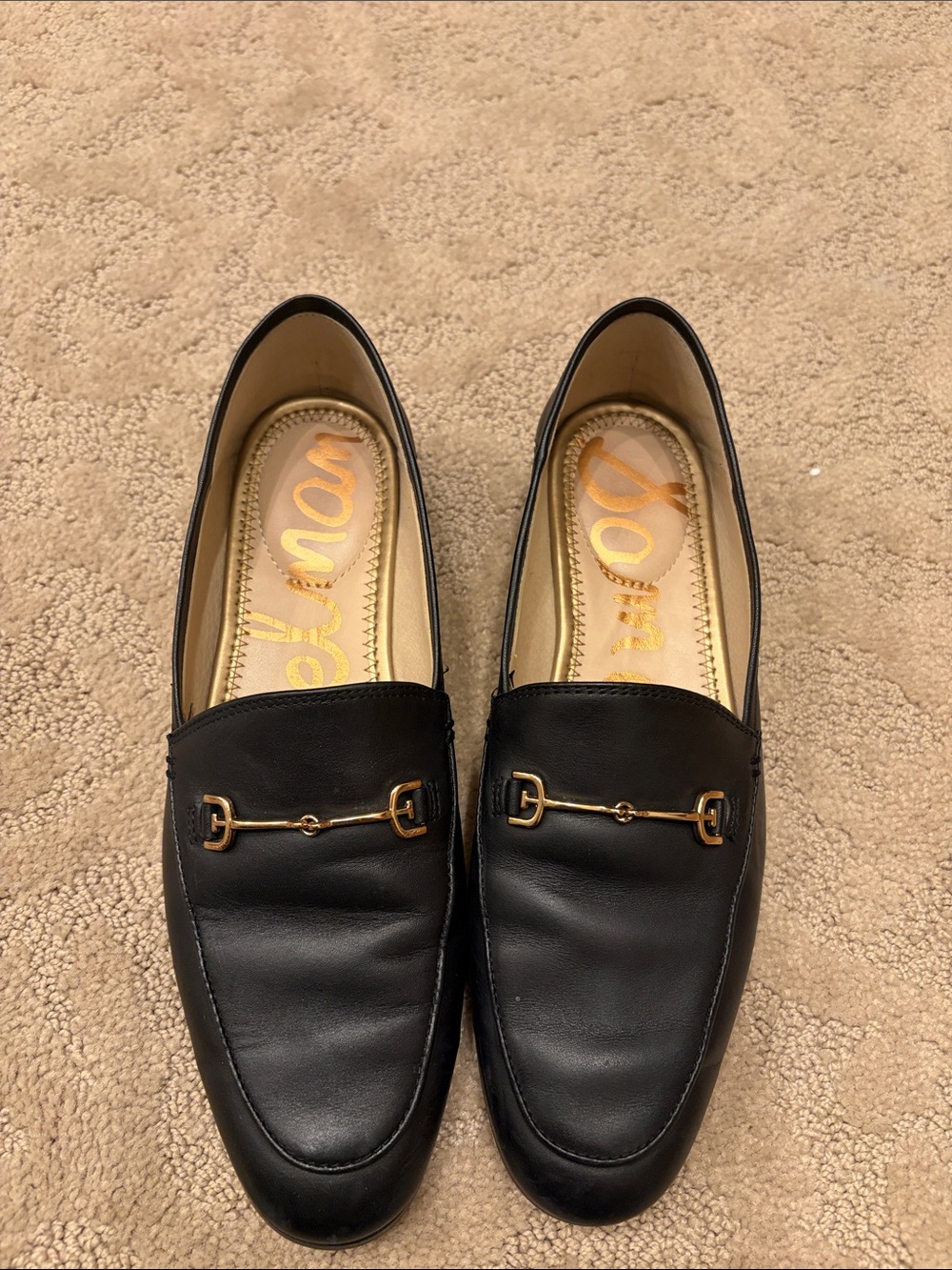Black Women's Leather Horsebit Loafers by Unknown Brand